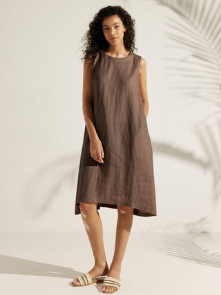 100% Linen Sleeveless Dress SIENNA - Glamourous Grace