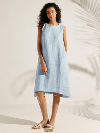 100% Linen Sleeveless Dress SIENNA - Glamourous Grace