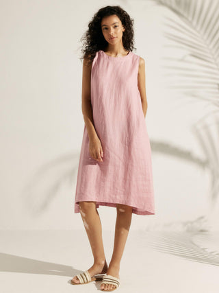 100% Linen Sleeveless Dress SIENNA - Glamourous Grace
