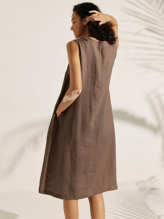 100% Linen Sleeveless Dress SIENNA - Glamourous Grace