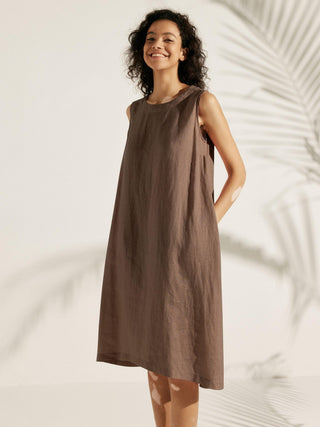100% Linen Sleeveless Dress SIENNA - Glamourous Grace