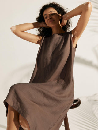 100% Linen Sleeveless Dress SIENNA - Glamourous Grace