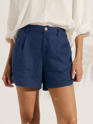 100% Linen Pleated Linen Shorts ELLEN - Glamourous Grace
