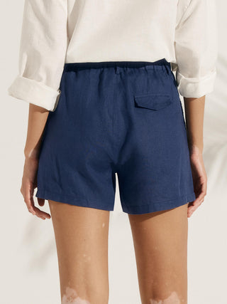 100% Linen Pleated Linen Shorts ELLEN - Glamourous Grace