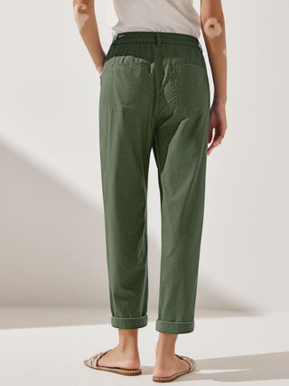 Linen Simple Button Fly Trousers HEIDI - Glamourous Grace