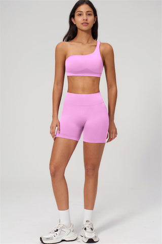 The Empower One-Shoulder Sports Bra Shorts 2-Piece Set
