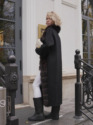 Brackley Genuine Polar Fox Fur Double Face Coat