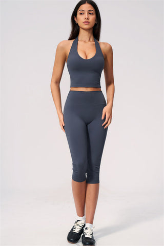 The Twirl Wide Strap Halter Crop Top