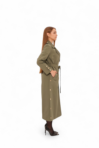 Jackie Trench Coat in Olive
