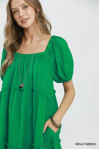 Umgee Textured Tiered Midi Dress - Glamourous Grace