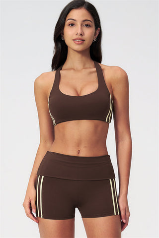 The Evoke Racerback Sports Bra Shorts 2-Piece Set