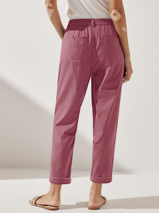 Linen Simple Button Fly Trousers HEIDI - Glamourous Grace