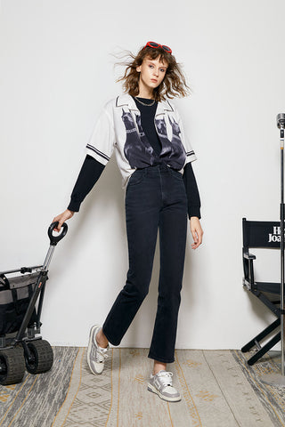 Activity Grrrl High Rise Kick Crop Jeans HJ017 - Glamourous Grace
