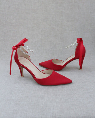 Evening Pumps with Amaryllis Crystal Strap