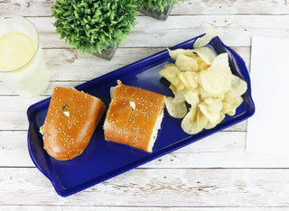 Reston Lloyd Melamine Plastic Tidbit Tray, BPA-Free, Food Safe, Multipurpose Platter  Serving Tray, Bathroom/Table Organizer,  Indigo