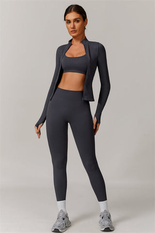 The Nova Luxe Jacket Sports Bra Leggings 3-Piece Set