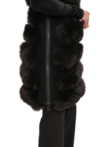 Genuine Polar Fox Fur Vest 110 cm