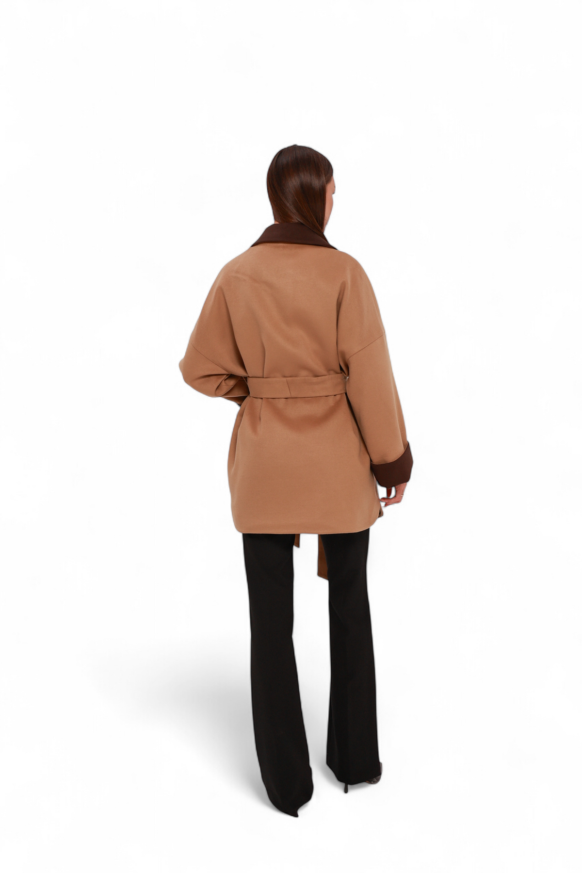 Sandro Cashmere Blend Overcoat in Camel