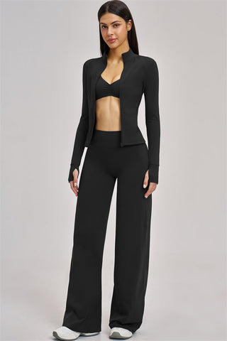 The Swoon Jacket Sports Bra Flared Leggings 3-Piece Set