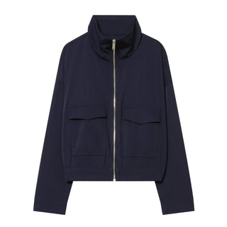 Women's Jacket Navy Blue Utility BYMANYC ® New York SOHO NAVY HIGH COLLAR BOMBER - New Collection