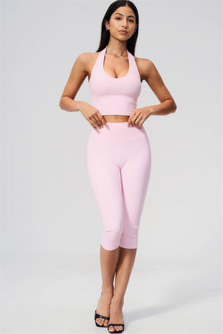The Twirl Wide Strap Halter Crop Top