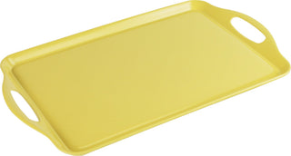 Reston Lloyd Multi-Purpose 18" Rectangle Melamine Plastic Handled Tray, Lemon