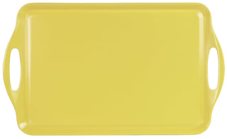 Reston Lloyd Multi-Purpose 18" Rectangle Melamine Plastic Handled Tray, Lemon
