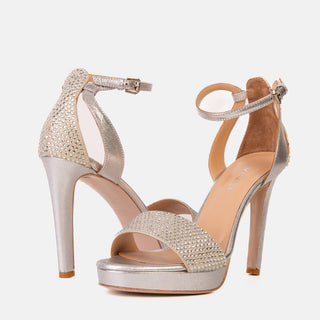 The Mars Platform Heel Silver Leather Women's Sandal - Glamourous Grace