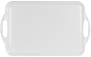 Reston Lloyd Multi-Purpose 18" Rectangle Melamine Plastic Handled Tray, White