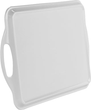 Reston Lloyd Multi-Purpose 18" Rectangle Melamine Plastic Handled Tray, White