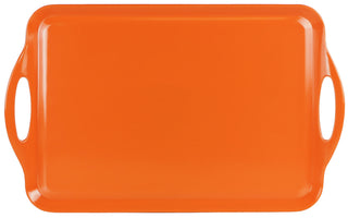Reston Lloyd Multi-Purpose 18" Rectangle Melamine Plastic Handled Tray, Orange