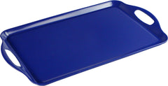 Reston Lloyd Multi-Purpose 18" Rectangle Melamine Plastic Handled Tray, Indigo