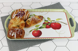 Reston Lloyd Multi-Purpose 18" Rectangle Melamine Plastic Handled Tray, Harvest Apple
