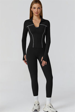 The Venus Zip Top Sports Bra Leggings 3-Piece Set