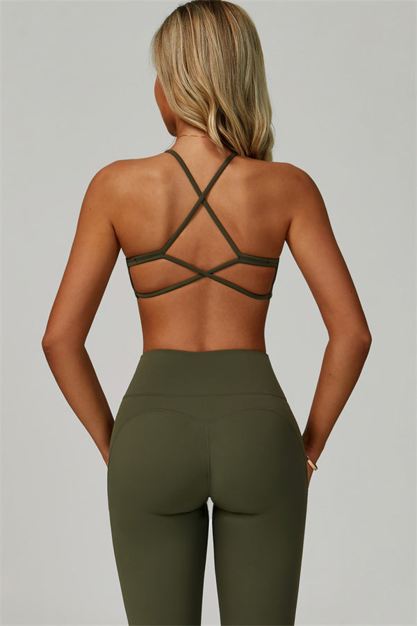 The Bold Cross Back Sports Bra Leggings 2-Piece Set - Glamourous Grace
