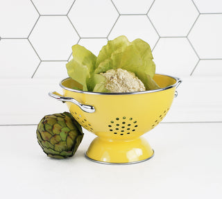 Powder Coated Colanders, Various Sizes, Lemon