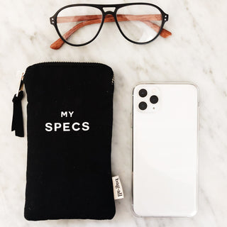 My Specs Glasses Case with Outside Pocket – Black - Glamourous Grace