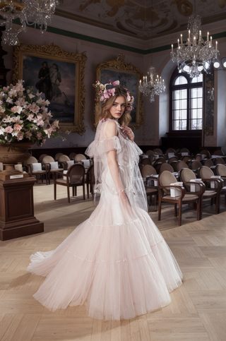 Luxury 3 colors Layered Tulle Sheer Robe Dress | Couture Ruffle Boudoir Robe Set - Glamourous Grace