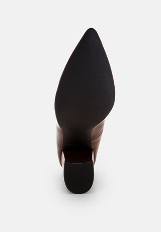 Zhuri Faux Leather Solid Block Heel Pumps