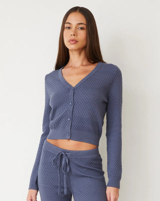 MONROW Soft Knit French Waffle Cardigan