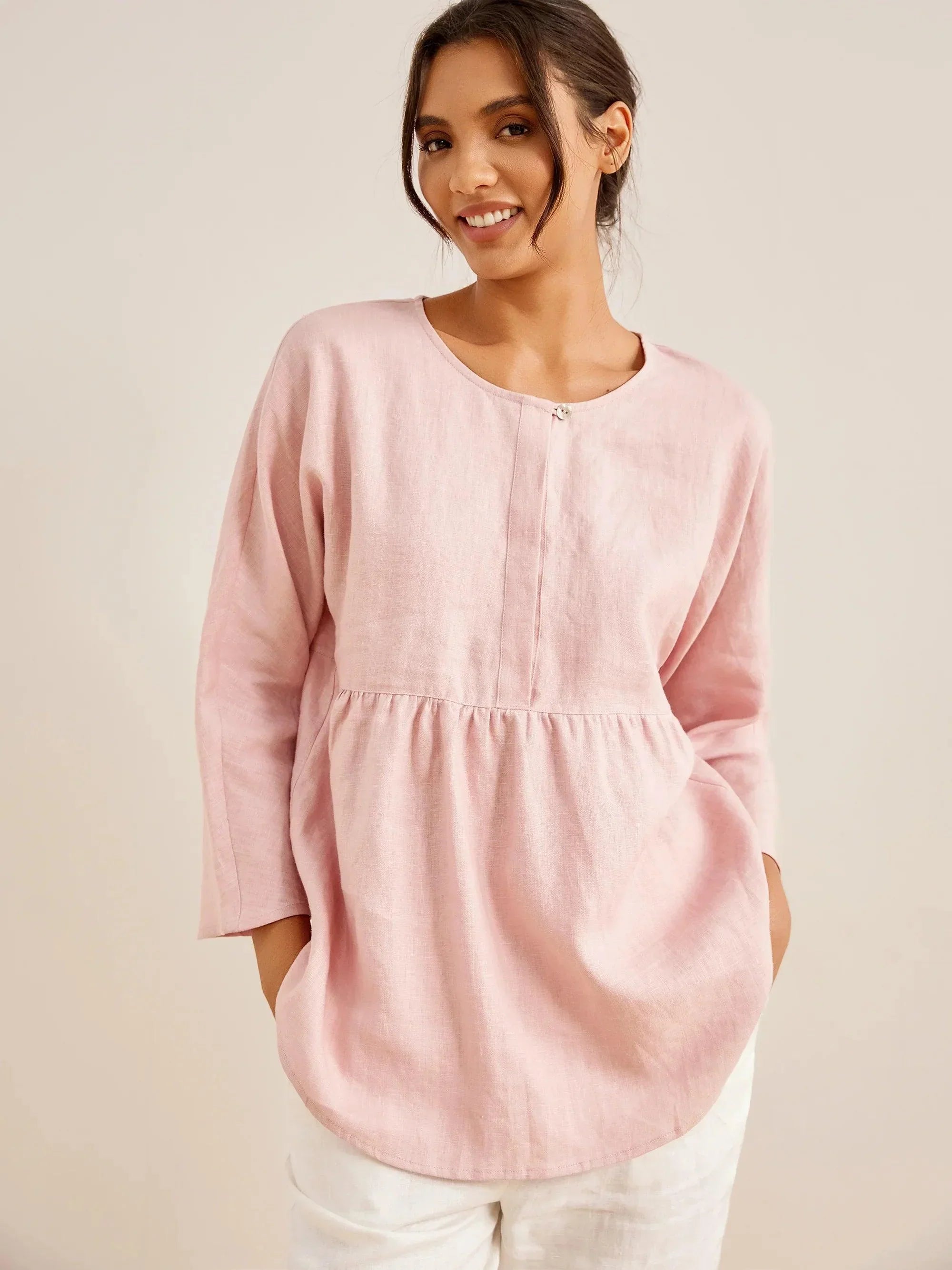 Linen Long-Sleeved Top SITKA - Glamourous Grace