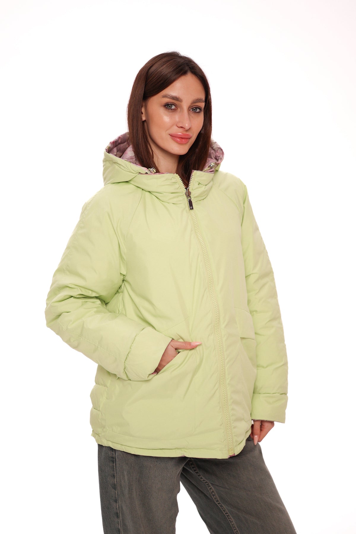 Reversible Demi-Season Jacket in Iris/Lemongrass