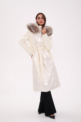 Saga® Furs Silver Fox Wool Alpaca Freudenberg Comfortemp® Coat