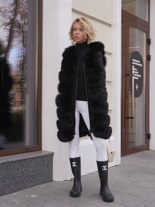 Genuine Polar Fox Fur Vest 90 cm