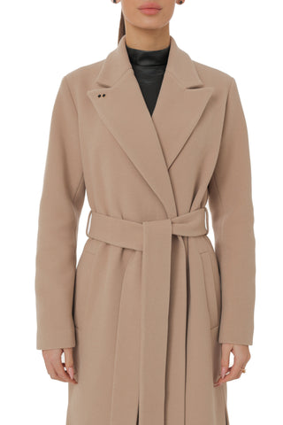 Arden Classic Wraparound Overcoat in Latte