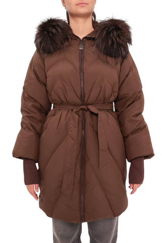 Genuine Fur Trim Down Fill Coat