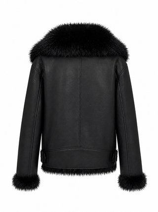 Estella Faux Fur Jacket in Black