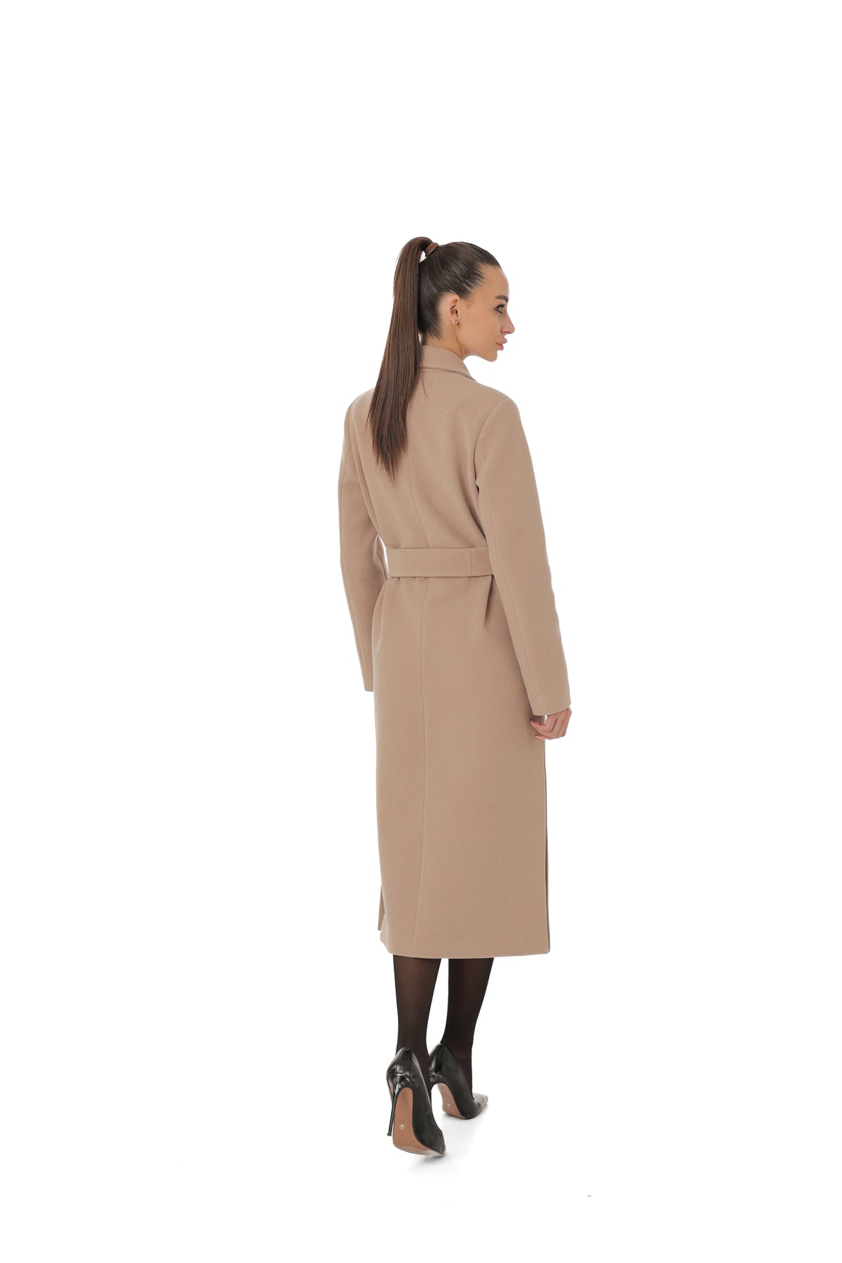 Arden Classic Wraparound Overcoat in Latte