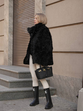 Genuine Tigrado Curly Shearling Coat