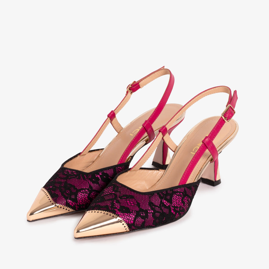 The Bali Fuchsia Leather Slingback Women Sandal - Glamourous Grace